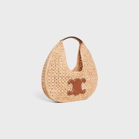 celine classic panier HOBO BAG IN Raffia and Calfskin - NATURAL / TAN - GIFTS FOR HER - 2 | CELINE