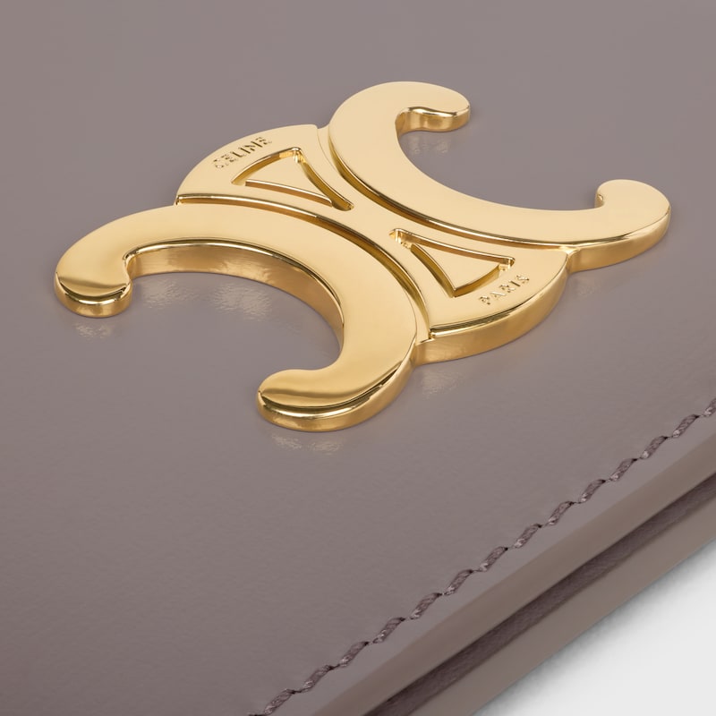 BI-FOLD CARD HOLDER TRIOMPHE IN Shiny calfskin - PEBBLE - NEW - 1 | CELINE