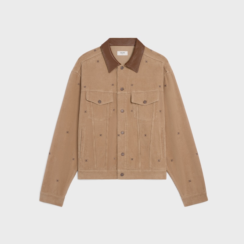 CHAQUETA OVERSIZE ESTILO CAMIONERO DE PANA - LAVADO A LA PIEDRA CAF&Eacute; CLARO -  - 1 | CELINE