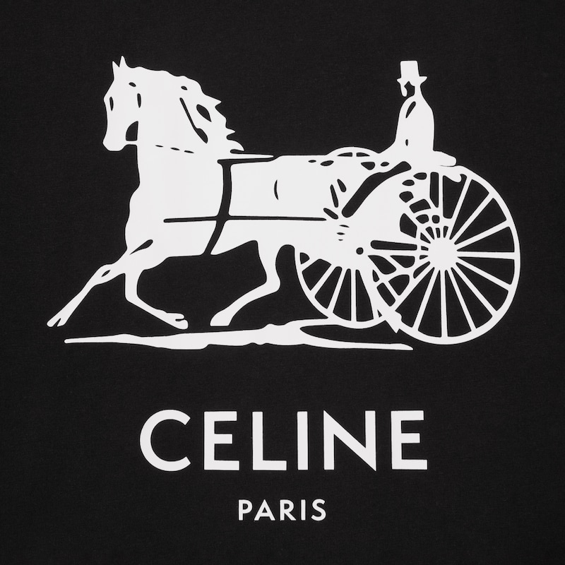 t-shirt IN cotton jersey - BLACK / WHITE -  - 1 | CELINE