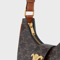 MEDIUM AVA TRIOMPHE BAG IN Triomphe Canvas and calfskin - TAN - MORE LINES - 1 | CELINE