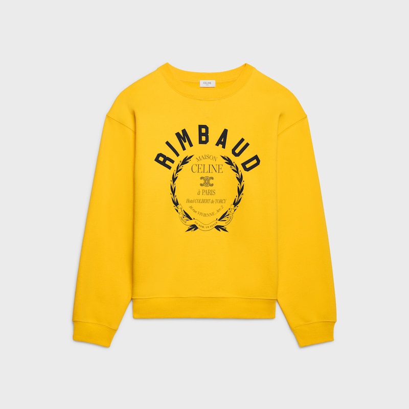 SWEATSHIRT IN cotton fleece - POST IT YELLOW/BLACK -  - 1 | CELINE