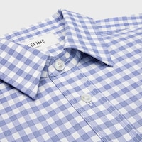 cropped shirt IN vichy cotton - BLANC/BLEU -  - 2 | CELINE