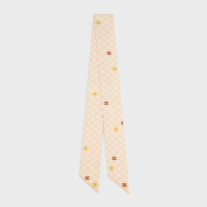 lavalliere IN silk twill - SAND/ WHITE/ RUST -  - 1 | CELINE