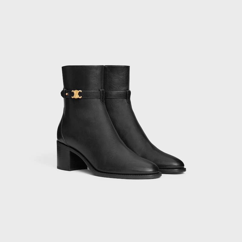 CELINE GARANCE TRIOMPHE STRAP BOOT IN CALFSKIN - BLACK -  - 1 | CELINE