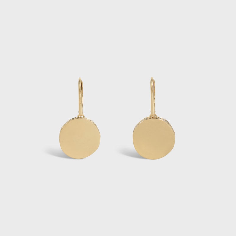Medaille Celine Earrings in Yellow Gold and Diamonds - Yellow Gold and White - FINE JEWELLERY - 1 | CELINE