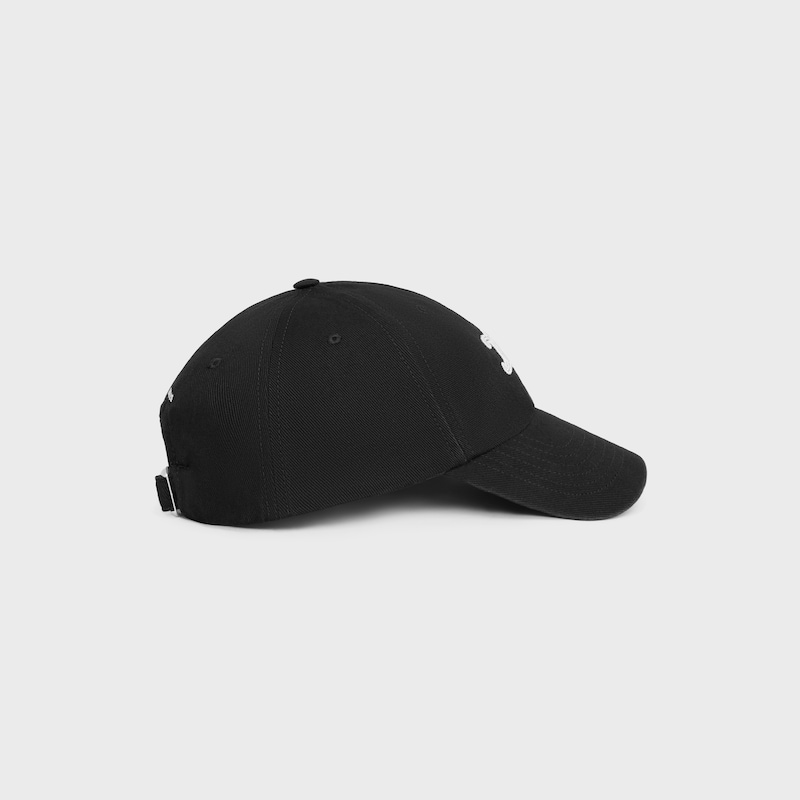 casquette baseball vivienne twill de coton - Noir/Blanc -  - 1 | CELINE