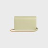 WALLET ON CHAIN MARGO in Shiny calfskin - ALMOND GREEN - MARGO - 3 | CELINE