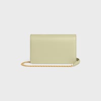 POCHETTE AVEC CHA&Icirc;NE MARGO veau brillant - ALMOND GREEN - POCHETTES AVEC CHA&Icirc;NE - 2 | CELINE