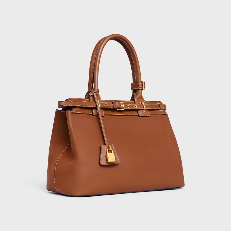 CELINE CONTI BAG in natural calfskin - TAN - TOP-HANDLE BAGS - 1 | CELINE