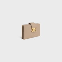 ACCORDEON CARD HOLDER NINO IN SUPPLE GRAINED CALFSKIN - SAFARI - COIN AND CARD HOLDERS - 2 | CELINE