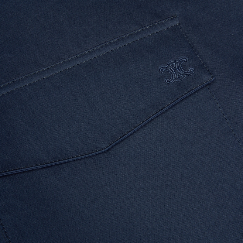 Giacca camicia in raso di cotone - BLU NAVY -  - 1 | CELINE
