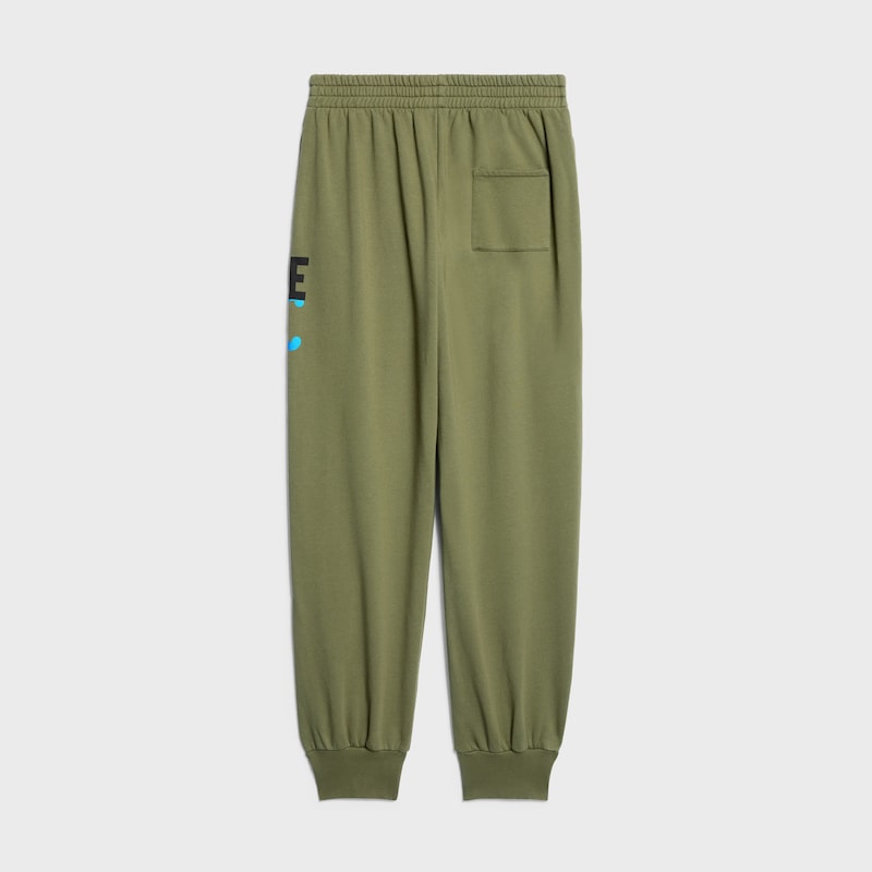 Pantalones de ch&aacute;ndal en felpa de algod&oacute;n - VERDE OLIVA / NEGRO / AZUL -  - 1 | CELINE