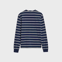 LONG-SLEEVED T-SHIRT IN STRIPED COTTON JERSEY - INK/BLACK/OFFWHITE -  - 2 | CELINE