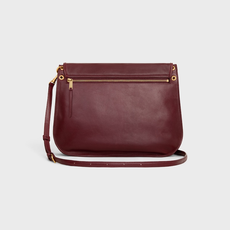 SOFT TRIOMPHE BESACE  IN SUPPLE SHINY LAMBSKIN - SYRAH - HOBO AND TOTE BAGS - 1 | CELINE