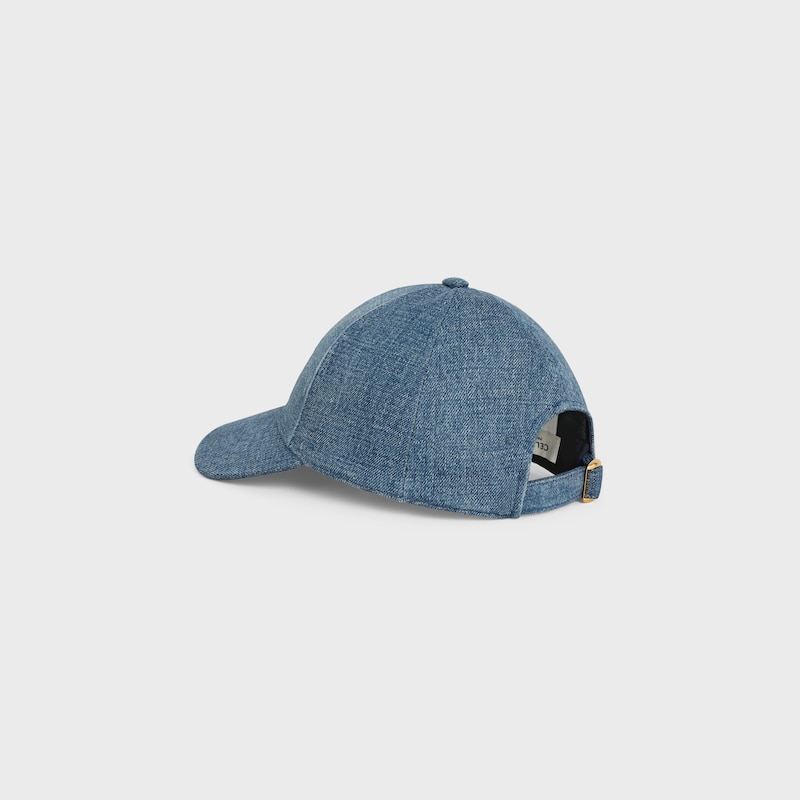 TRIOMPHE BASEBALL CAP IN DENIM UNION WASH - DARK UNION WASH -  - 1 | CELINE