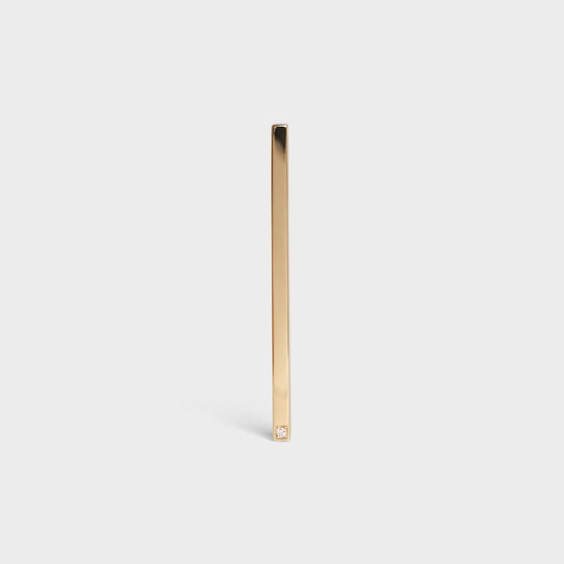 Celine Sentimental Straight Earring in Yellow Gold and Diamond - Yellow Gold and White - CELINE SENTIMENTAL - 1 | CELINE