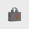 small cabas thais in VICHY TEXTILE AND CALFSKIN - BLACK