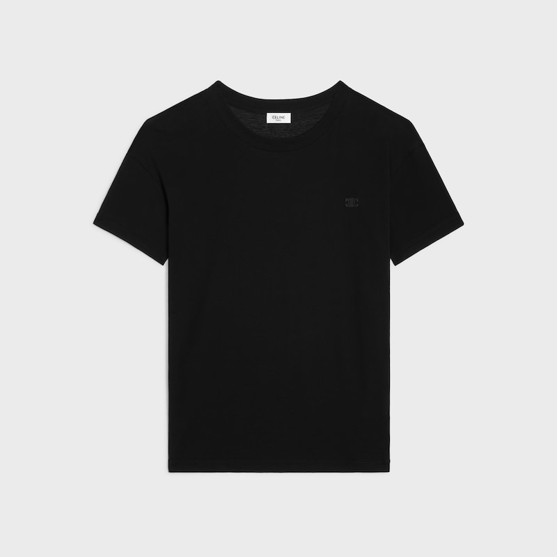 regular t-shirt IN FINE COTTON JERSEY - BLACK -  - 1 | CELINE