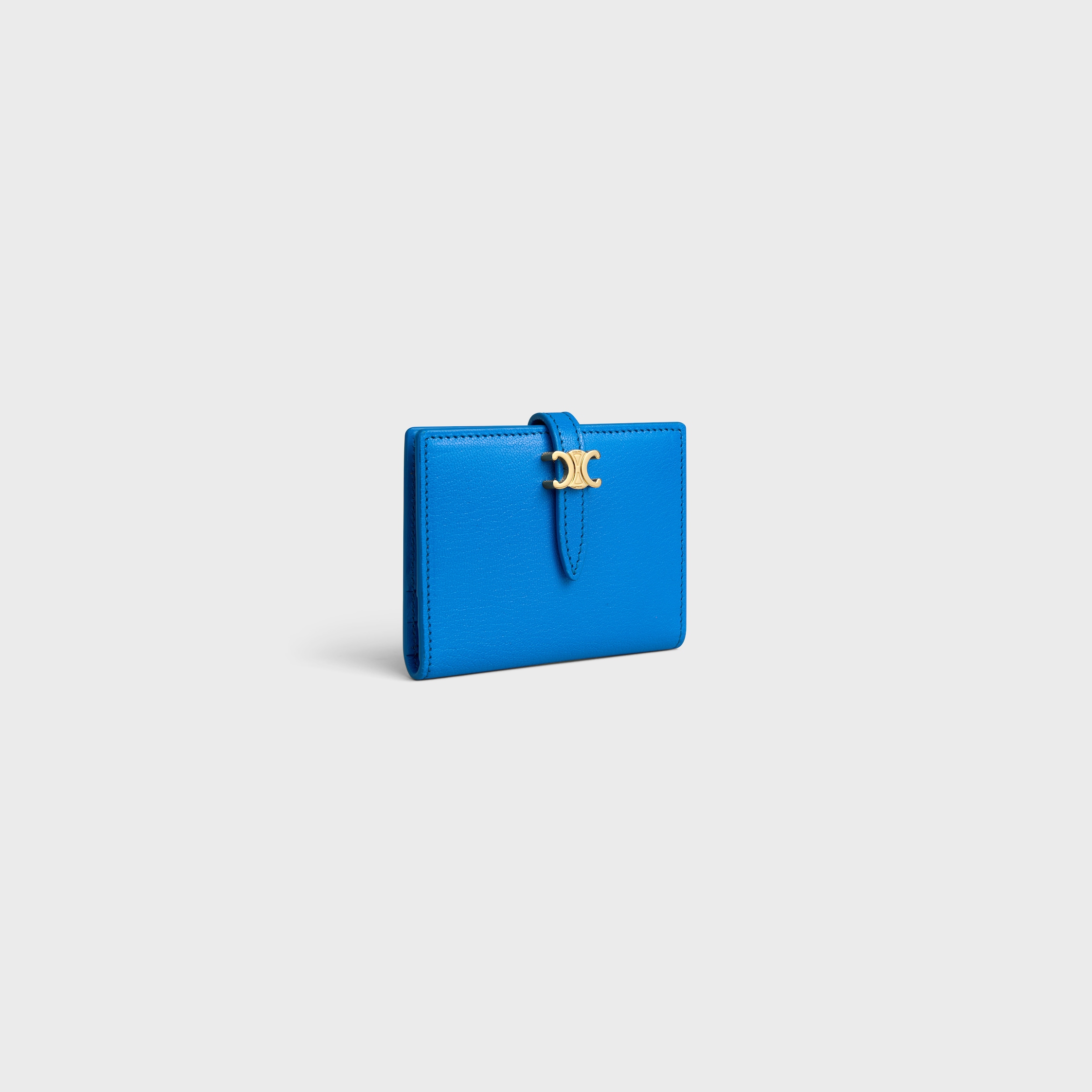 BI-FOLD CARD HOLDER TRIOMPHE PONTET IN GOATSKIN - ULTRA BLUE | CELINE