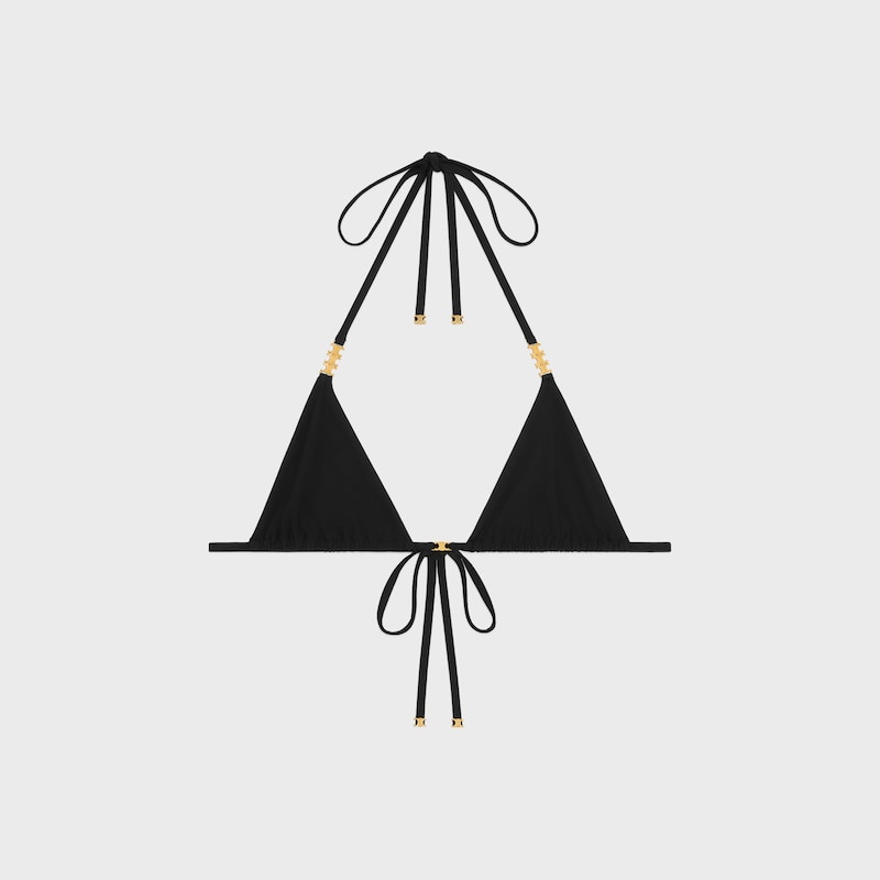 TOP TRIANGULAR TRIOMPHE DE PUNTO MATE - NEGRO -  - 1 | CELINE