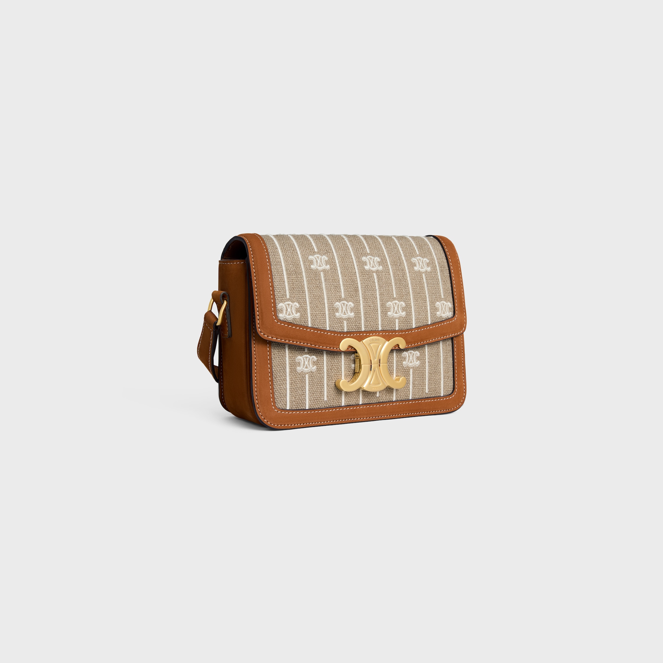 【関税&送料込】Celine Teen Triomphe Celine Teen Triomphe Bag Canvas and Calfskin White – REDELUXE