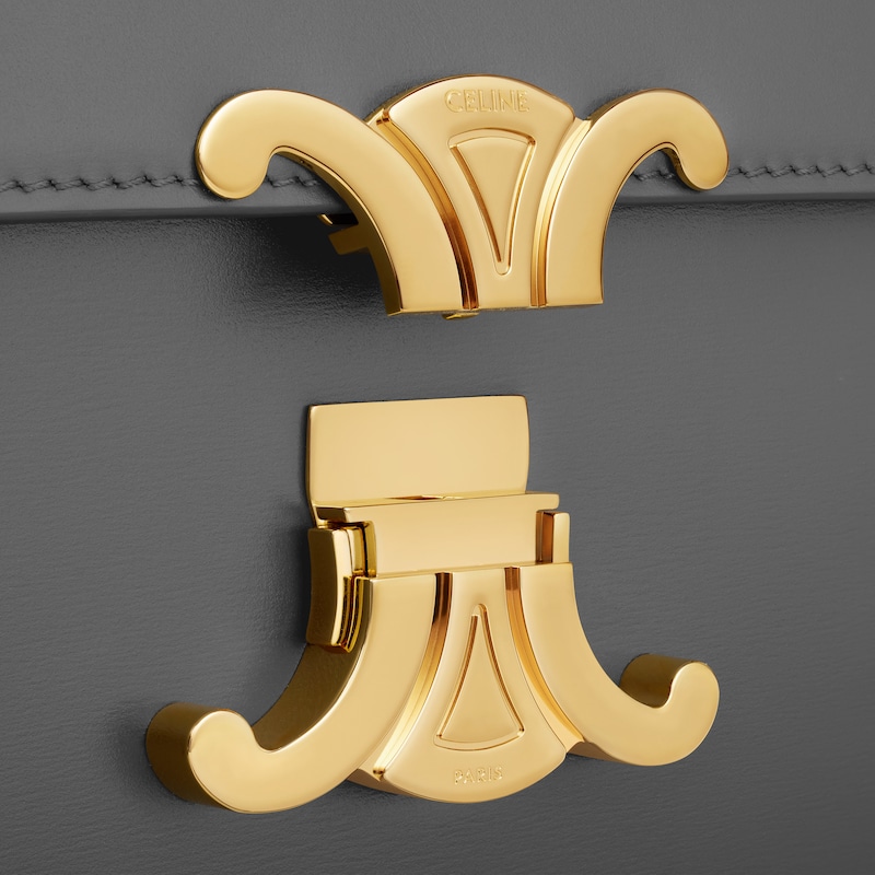 CLASSIQUE TRIOMPHE BAG in shiny calfskin - ANTHRACITE - TRIOMPHE - 1 | CELINE