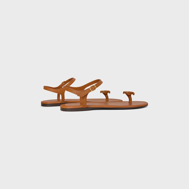 BAY - TRIOMPHE THONG SANDAL IN SUPPLE CALFSKIN - COGNAC -  - 1 | CELINE