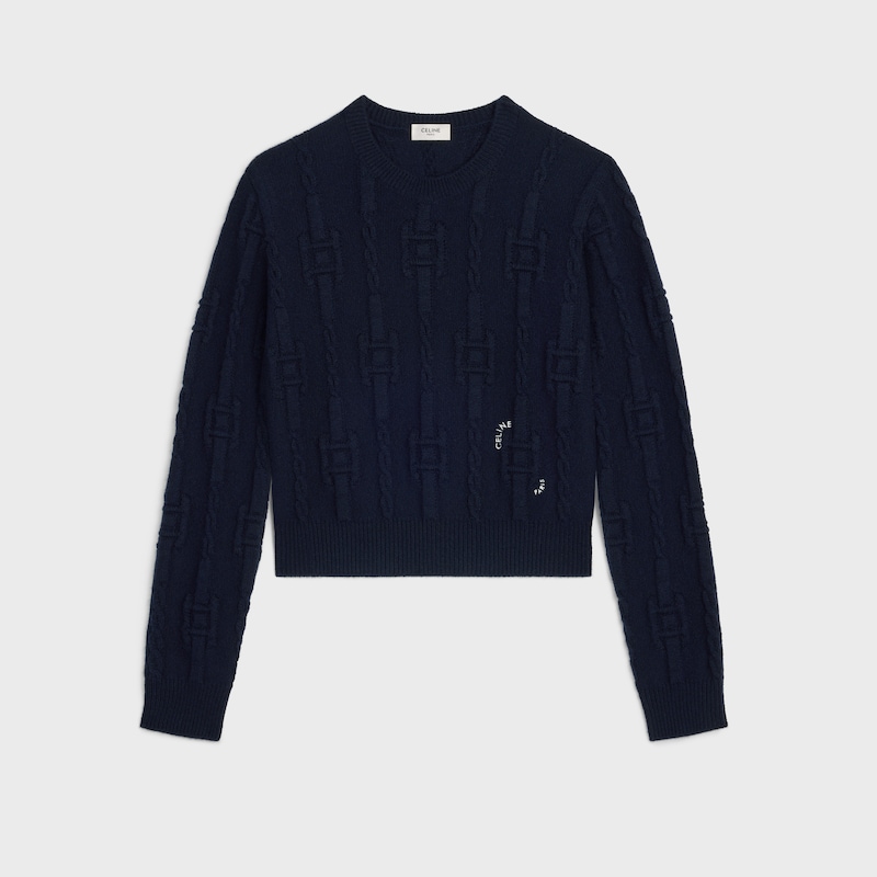 crewneck sweater IN chains cashmere - NAVY -  - 1 | CELINE
