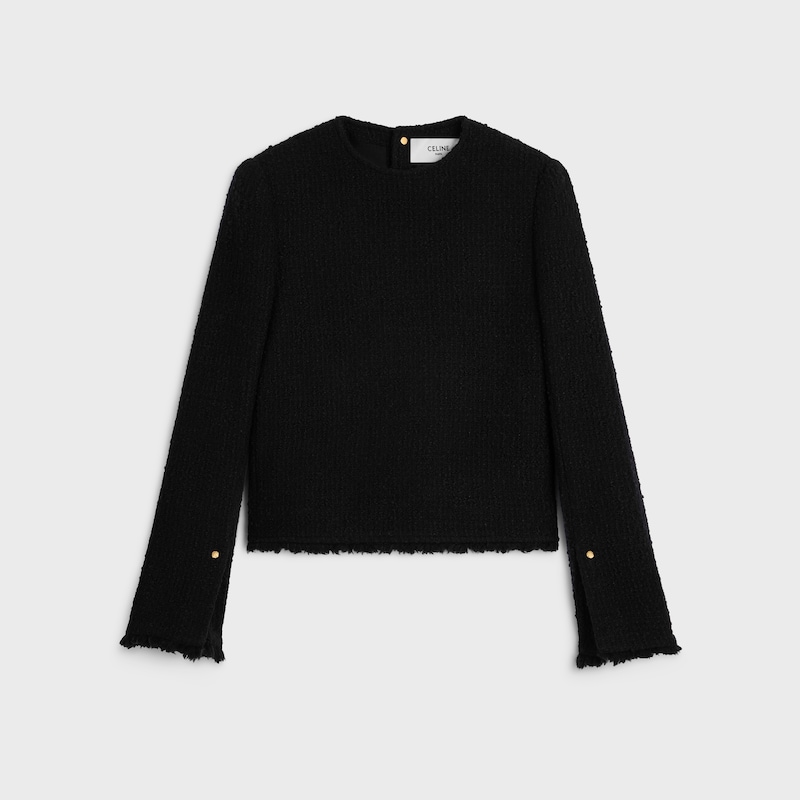 top manches longues natté laine - Noir -  - 1 | CELINE