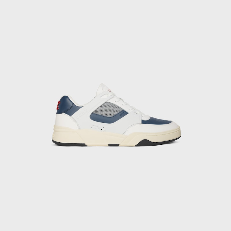 CT-09 TRAINER SNEAKER IN CALFSKIN AND MESH - ULTRA WHITE / NAVY -  - 1 | CELINE