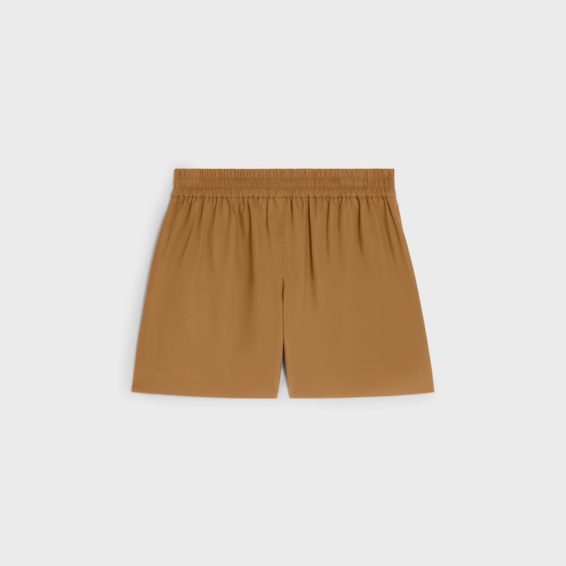 short IN PANNO DI COTONE E LINO - CASTAGNA -  - 1 | CELINE