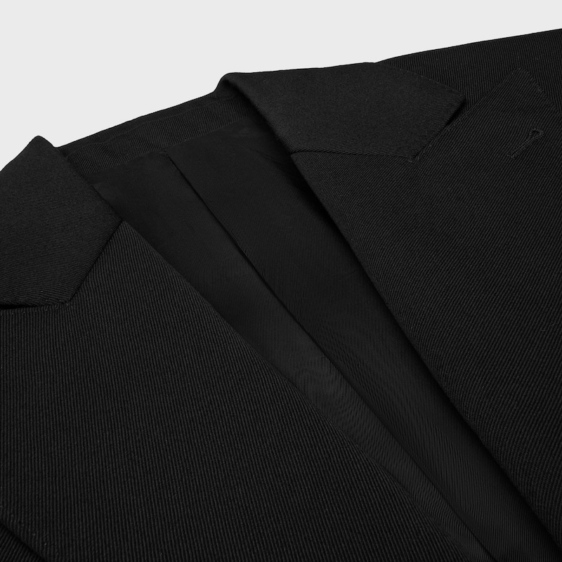 colonne jacket IN DIAGONAL WOOL - BLACK -  - 1 | CELINE