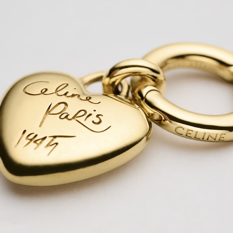 CELINE CHARMS HEART EARRING IN BRASS WITH GOLD FINISH AND ENAMEL - GOLD - EARRINGS - 1 | CELINE