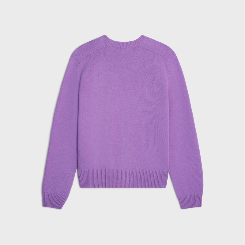 crewneck sweater IN WOOL AND CASHMERE - LILAC -  - 1 | CELINE