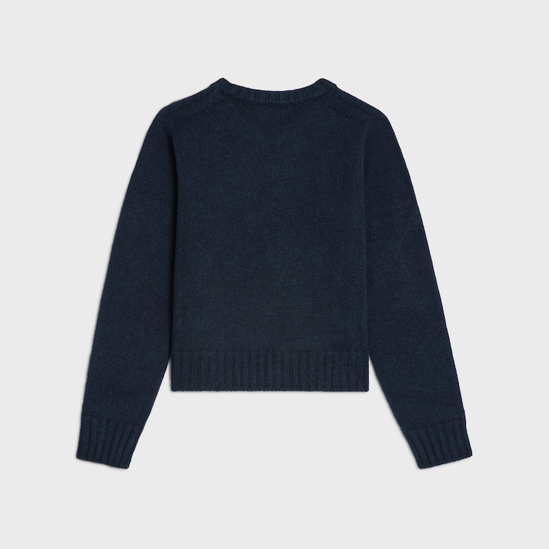 crewneck sweater IN SEAMLESS CASHMERE - NAVY -  - 1 | CELINE