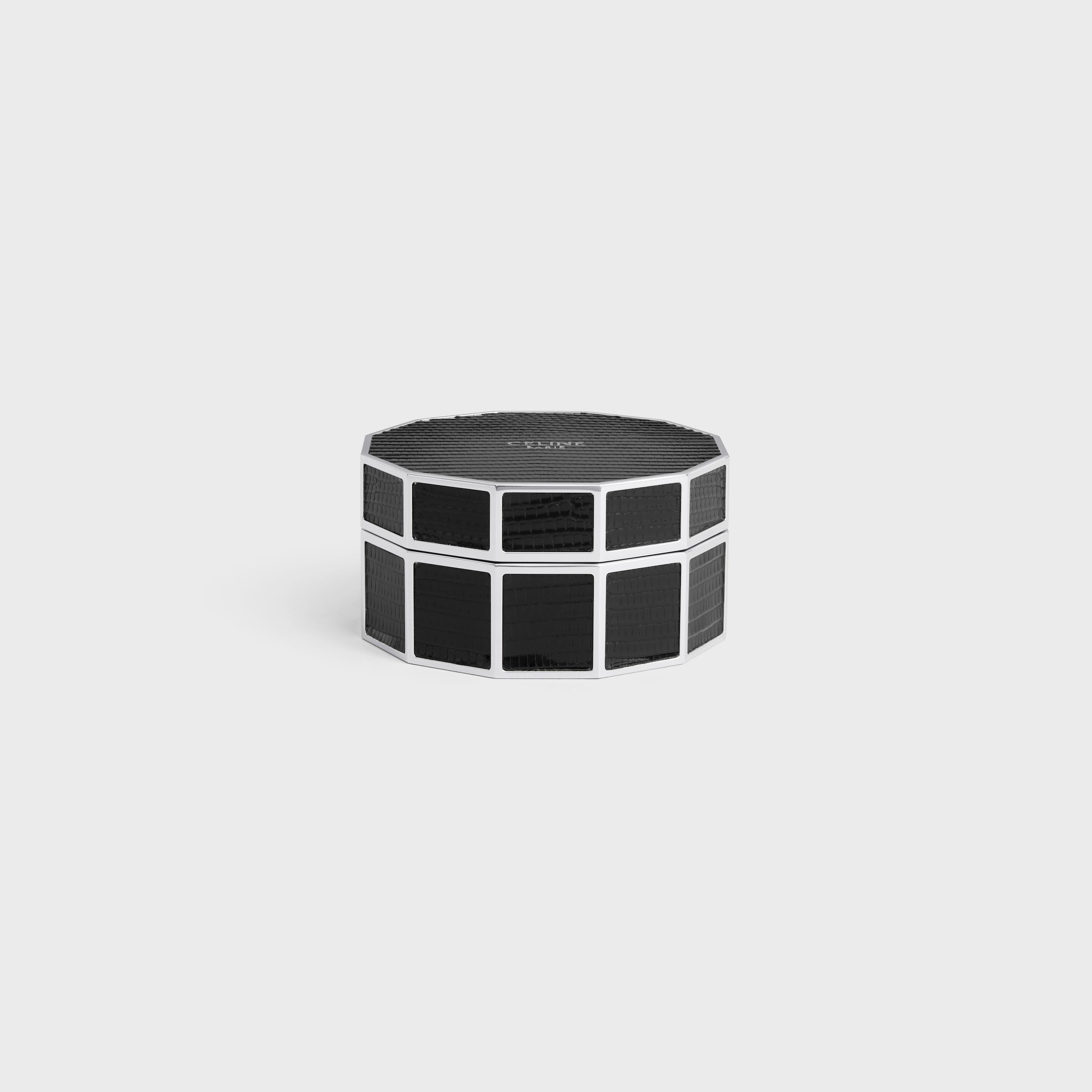 JEWELRY CASE IN STEEL AND LIZARD - BLACK | CELINE