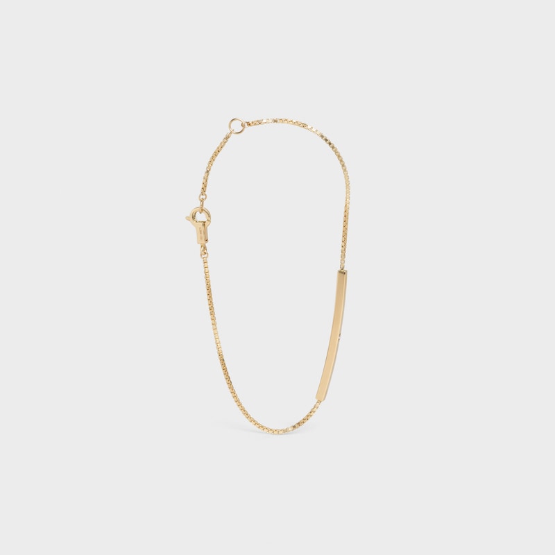 Celine Sentimental Straight Bracelet in Yellow Gold and Diamond - Yellow Gold and White -  - 1 | CELINE