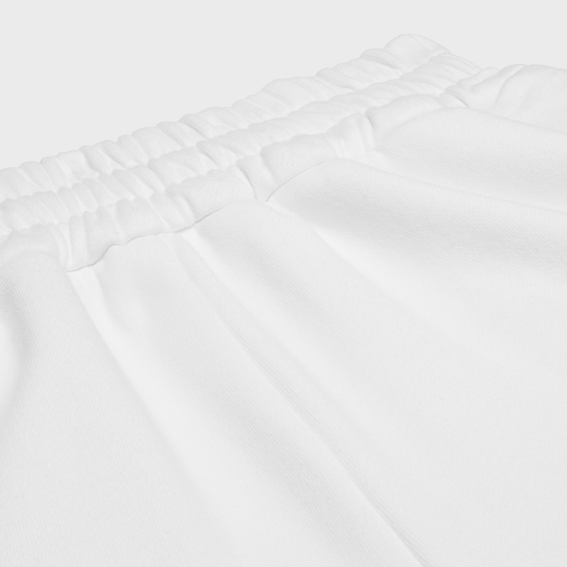 mini shorts IN cotton fleece - OPTIC WHITE / BLEU KLEIN -  - 1 | CELINE