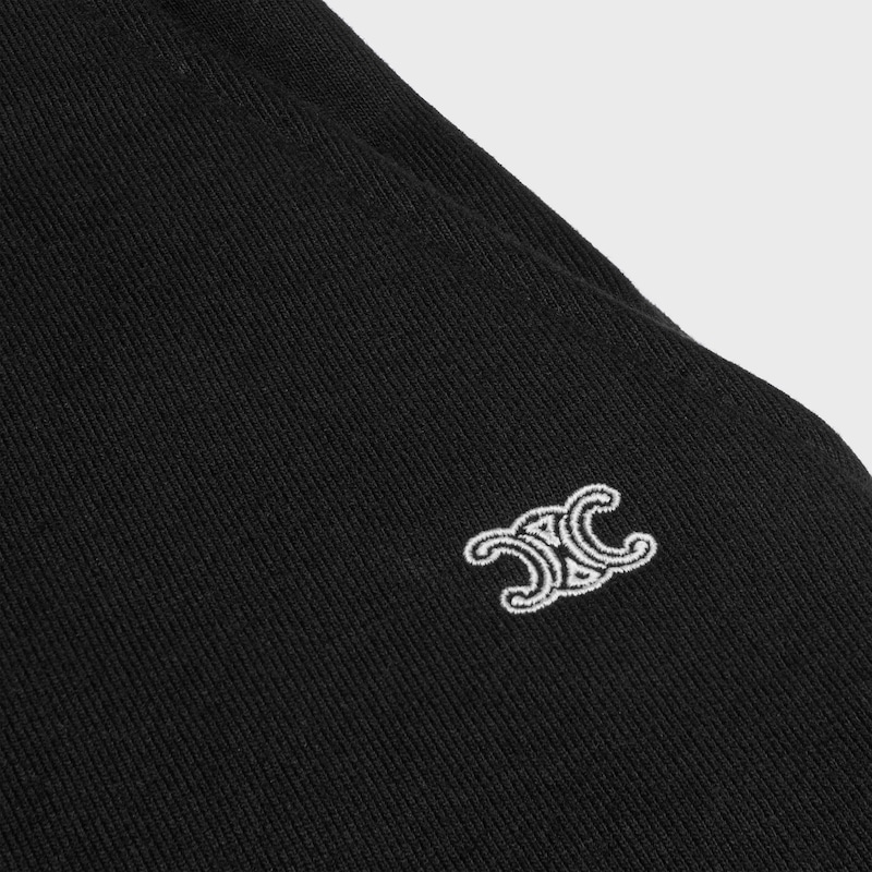 FLARED SWEATPANTS IN cotton fleece - BLACK / WHITE -  - 1 | CELINE