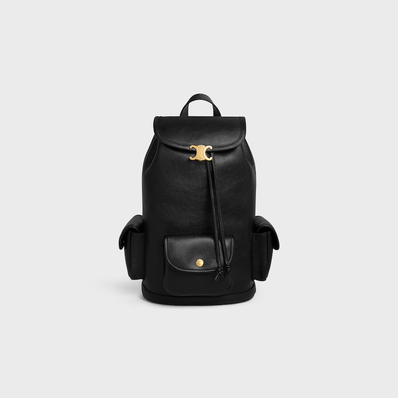 MINI BACKPACK SOFT TRIOMPHE IN SUPPLE SHINY LAMBSKIN - BLACK - SOFT TRIOMPHE - 1 | CELINE