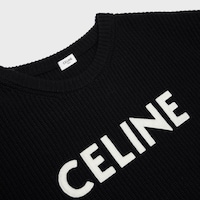 celine oversized sweater in ribbed wool - BLACK -  - 2 | CELINE