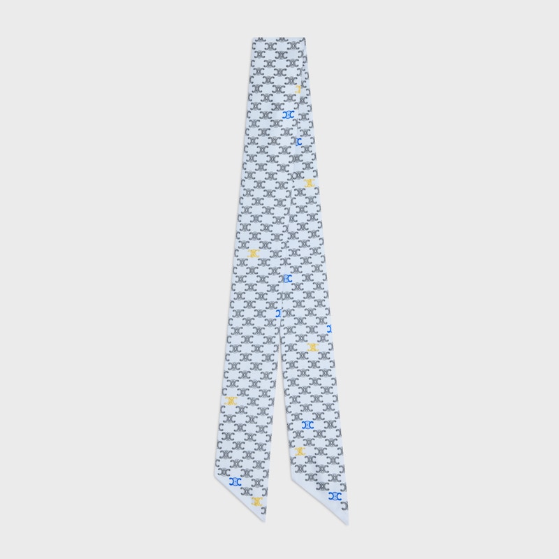 lavalliere IN silk twill - BABY BLUE / GOLD -  - 1 | CELINE