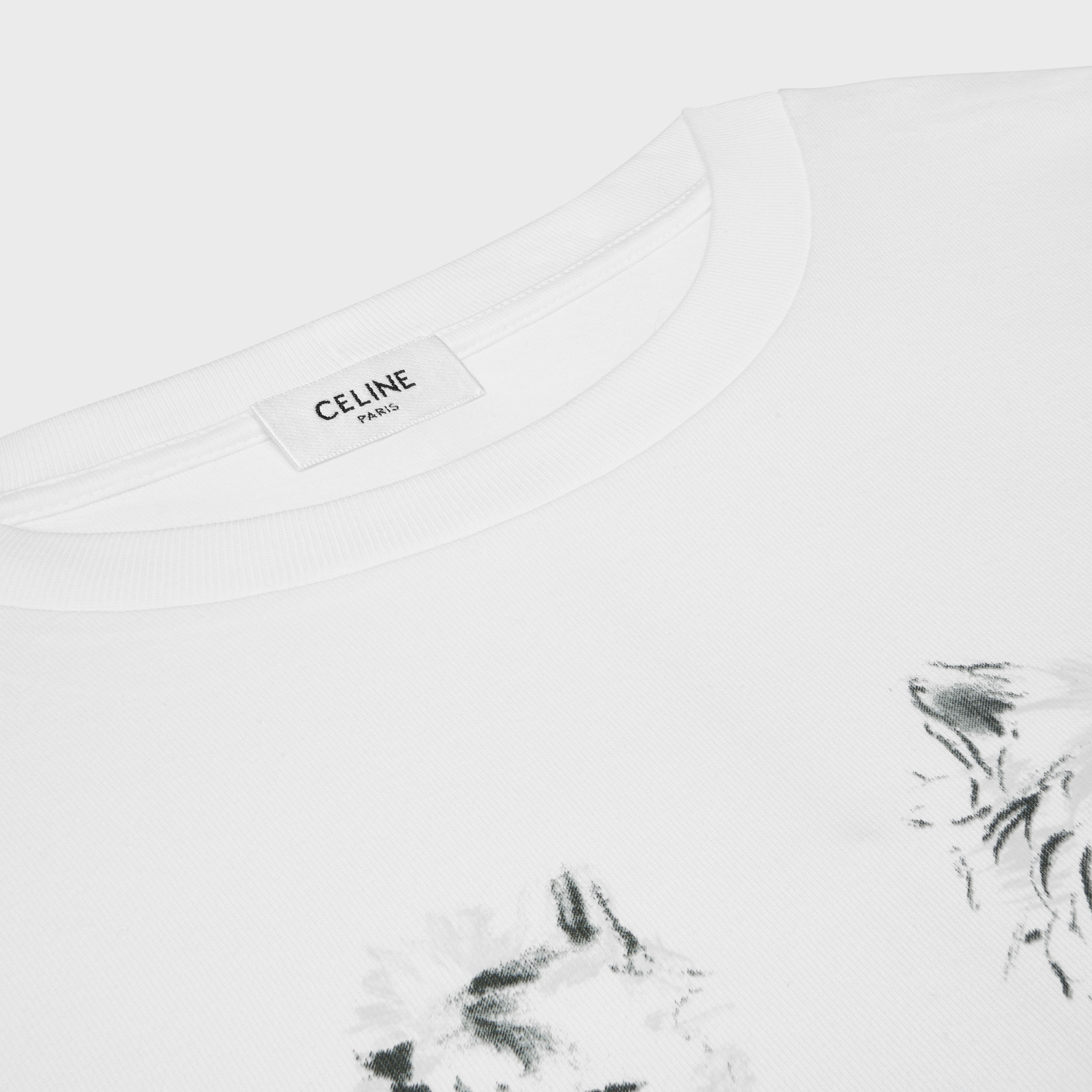 CELINE　Tシャツ CELINE Crystal-Embellished Logo-Print Cotton-Jersey T-Shirt for