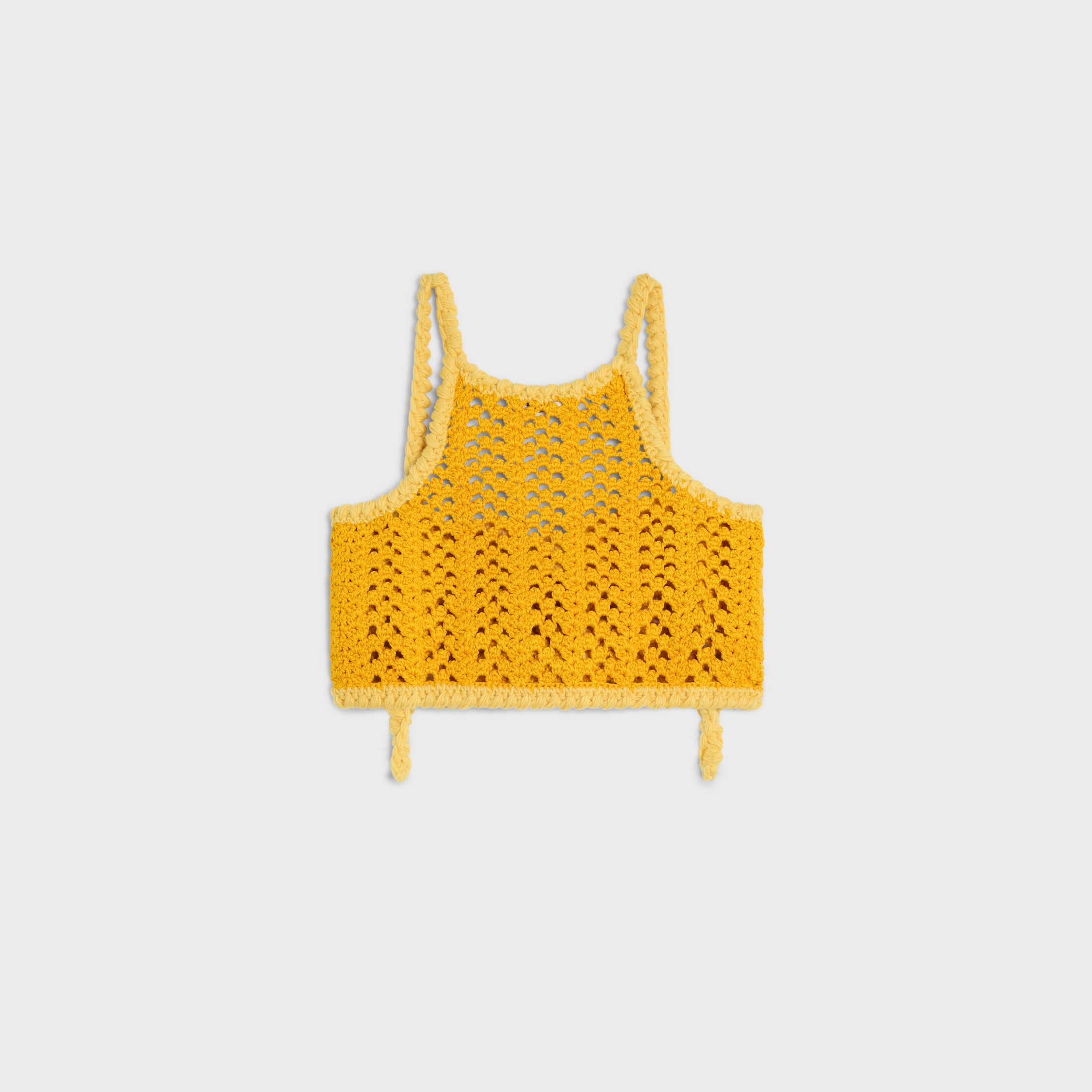 TOP IN COTTON CROCHET - LIGHT ORANGE | CELINE