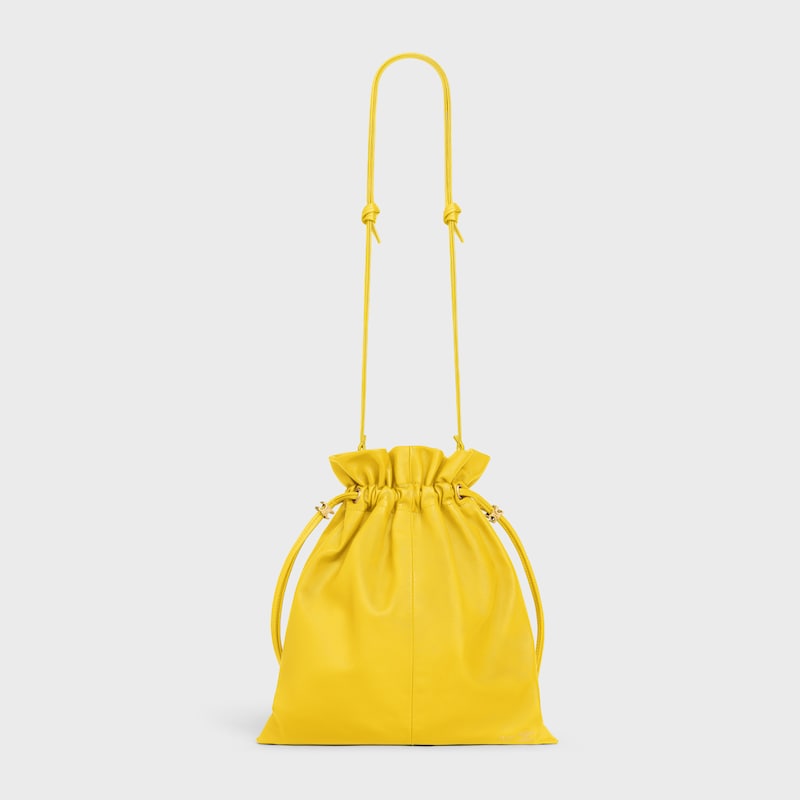 SMALL CRYSTAL POUCH IN LAMBSKIN - ULTRA YELLOW - MORE LINES - 1 | CELINE