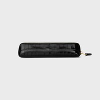 Pencil case in Niloticus Crocodile - BLACK - STATIONERY - 1 | CELINE