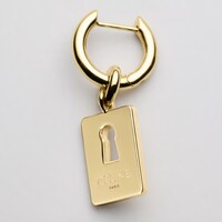 CELINE CHARMS LOCK EARRING IN BRASS WITH GOLD FINISH - GOLD - EARRINGS - 1 | CELINE