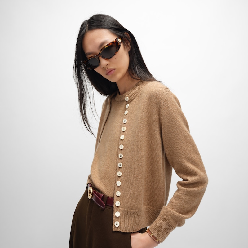 twinset cardigan IN heritage cashmere - CAMEL -  - 1 | CELINE