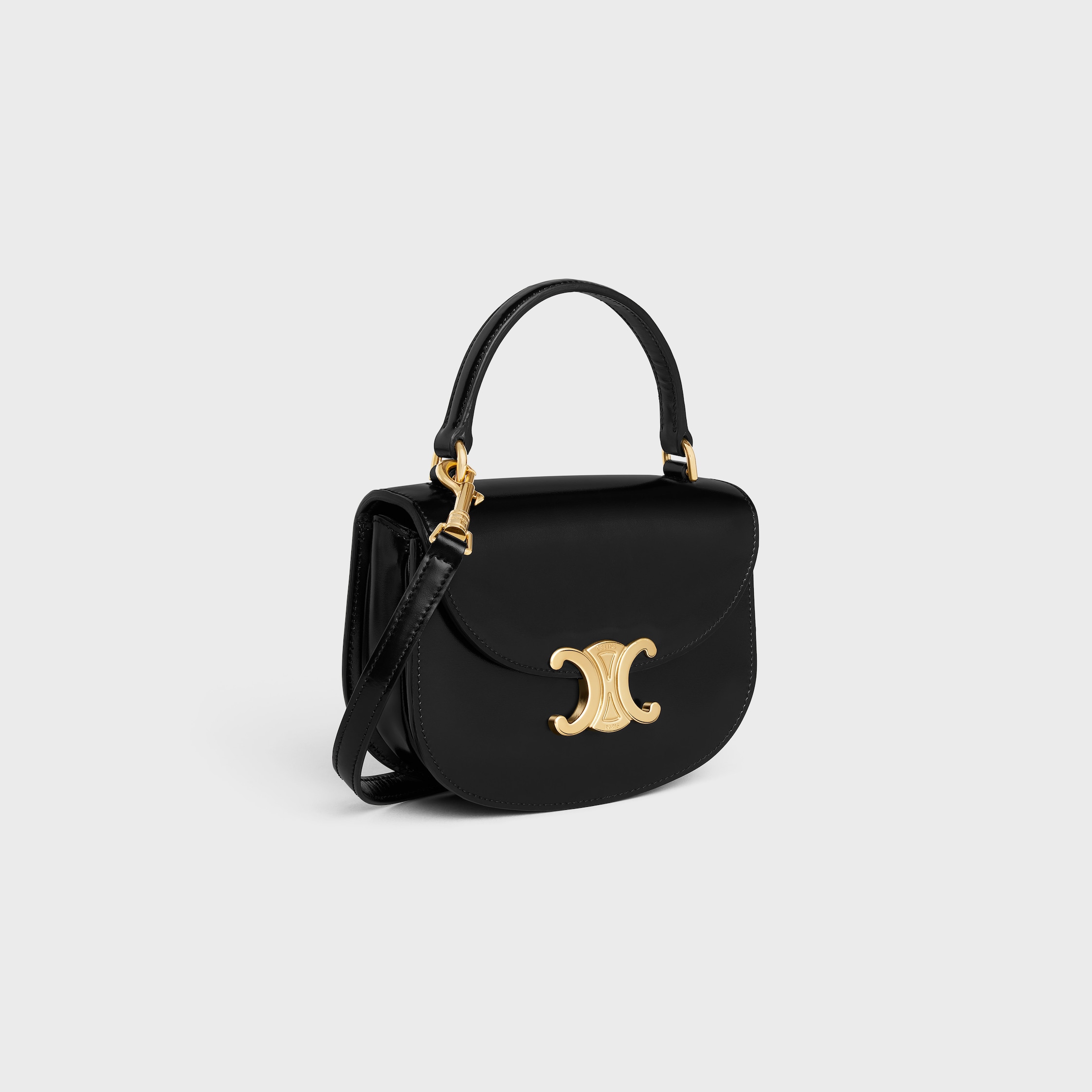 CELINE ☆ テクスチャードレザー SMALL BESACE サドルバッグ Celine/セリーヌ｜テクスチャード レザー スモール サドル バッグ